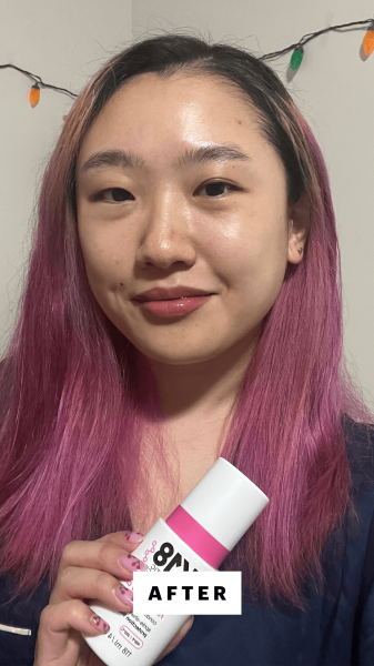 Han after applying the K18 HeatBounce LeaveIn Conditioner Heat Protectant