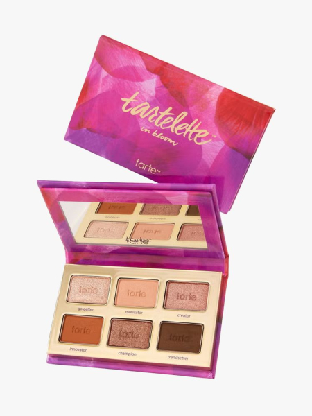 Tarte Mini Tartelette In Bloom Amazonian Clay Neutral Eyeshadow Palette in branded component on a light gray background