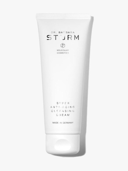 Dr. Barbara Sturm Super Anti-Aging Cleansing Cream white tube on light gray background