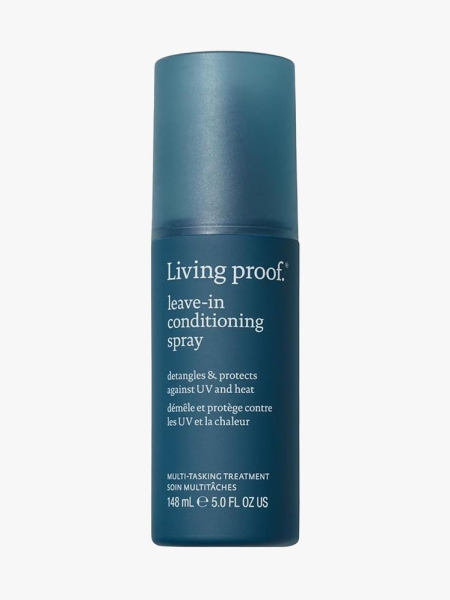 Living Proof Leave-In Conditioning Spray in branded component on a light gray background