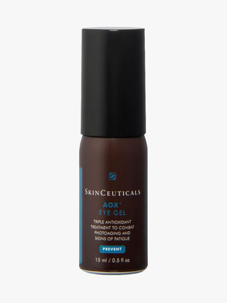 SkinCeuticals AOX+ Eye Gel in branded component on a light gray background