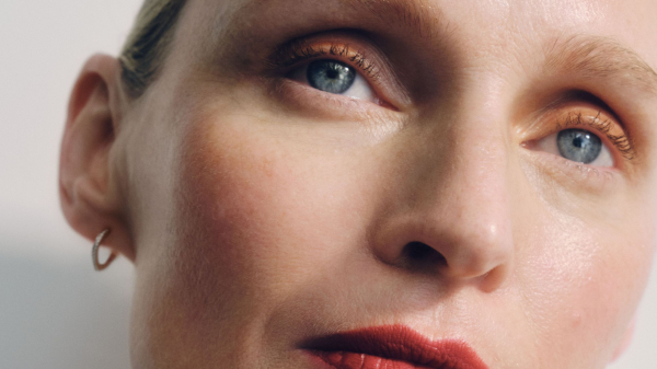 Image may contain Person Skin Face Head Photography Portrait Adult Cosmetics and Lipstick